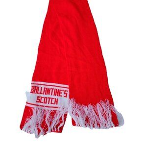 Ballantines Scotch Whisky Promo Vintage Neon Orange White Fringed Scarf